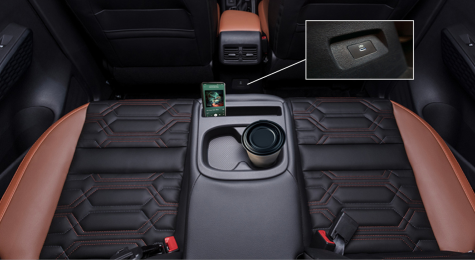 REAR CENTRE ARMREST WITH CUP & PHONE HOLDERS-Vehicle Feature Image