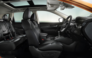 Side view interior view of the Nissan X-Trail
